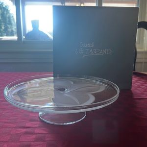 J.G. Durand Cristal D’Arques Florence Frosted Footed Cake Stand
